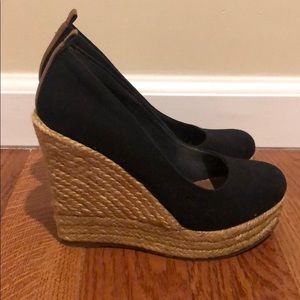 Black espadrille wedges. Fits like 6.5